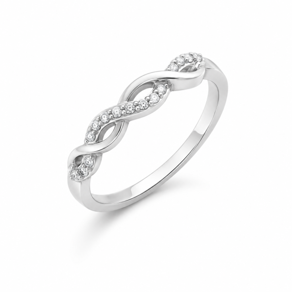 Infinity Twist American Diamond Ring – ZILVARA